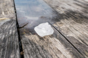 A large ice hail on a table
