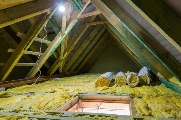 roofing insulation installation to attic floor